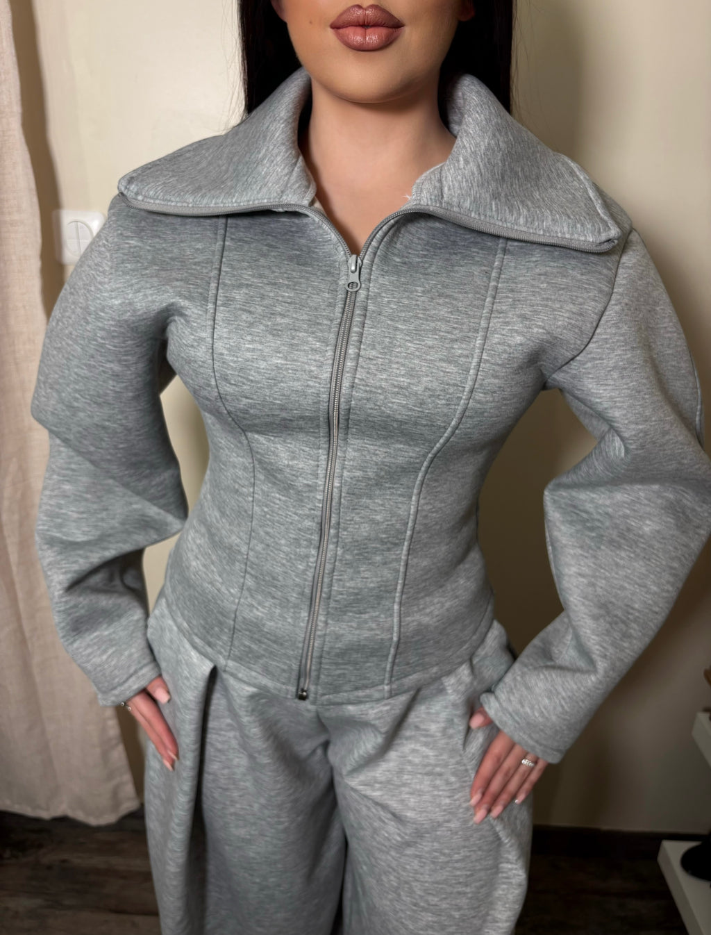 VESTE AJUSTÉE EFFET NÉOPRÈNE